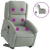 Electric Stand up Massage Recliner Chair Light Gray Velvet