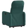 Electric Stand up Massage Recliner Chair Dark Green Fabric