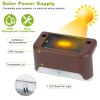 4Pcs Solar Powered LED Step Lights Outdoor IP55 Waterproof Dusk To Dawn Sensor Fence Lamps