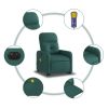 Electric Stand up Massage Recliner Chair Dark Green Fabric