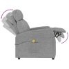 Massage Recliner Light Gray Fabric