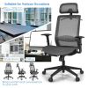 18 Inch to 22.5 Inch Height Adjustable Ergonomic High Back Mesh Office Chair Recliner Task Chair with Hanger