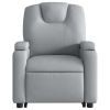 Electric Stand up Massage Recliner Chair Light Gray Fabric