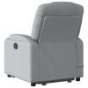 Electric Stand up Massage Recliner Chair Light Gray Fabric