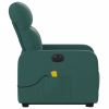 Electric Stand up Massage Recliner Chair Dark Green Fabric