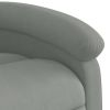 Electric Stand up Massage Recliner Chair Light Gray Velvet