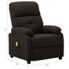 Massage Recliner Dark Brown Fabric