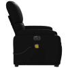 Electric Stand up Massage Recliner Chair Black Faux Leather