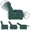 Electric Stand up Massage Recliner Chair Dark Green Fabric