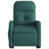 Electric Stand up Massage Recliner Chair Dark Green Fabric