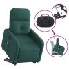 Electric Stand up Massage Recliner Chair Dark Green Fabric