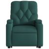 Stand up Massage Recliner Chair Dark Green Fabric