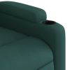 Stand up Massage Recliner Chair Dark Green Fabric