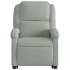 Electric Stand up Massage Recliner Chair Light Gray Velvet