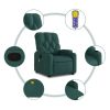 Stand up Massage Recliner Chair Dark Green Fabric