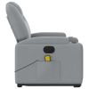 Electric Stand up Massage Recliner Chair Light Gray Fabric